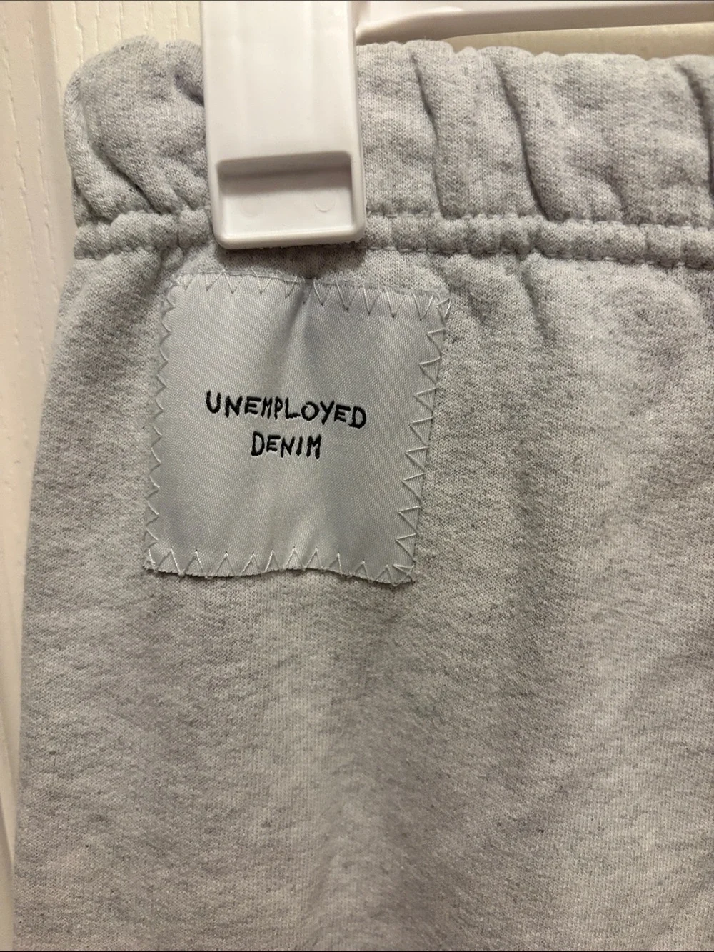 Unemployed Denim Straight Leg Nantucket Patchwork Gray Sweatpants with Raw Hem